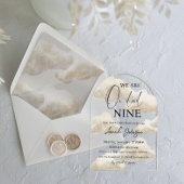 Cloud Nine Beige Gender Neutral Sky Baby shower Acryl Uitnodigingen