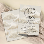 Cloud Nine Beige Gender Neutral Sky Baby shower Kaart