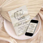 Cloud Nine Beige Gender Neutral Sky Baby shower Kaart