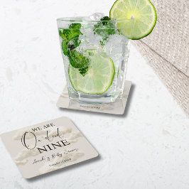 Cloud Nine Beige Gender Neutral Sky Baby shower Kartonnen Onderzetters