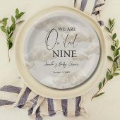 Cloud Nine Beige Gender Neutral Sky Baby shower Papieren Bordje