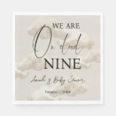Cloud Nine Beige Gender Neutral Sky Baby shower Servet (Voorkant)