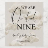 Cloud Nine Beige Gender Neutral Sky Baby shower Wijn Etiket (Enkel label)