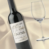 Cloud Nine Beige Gender Neutral Sky Baby shower Wijn Etiket