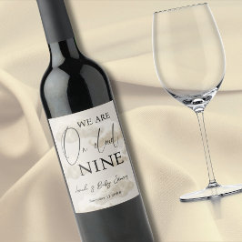 Cloud Nine Beige Gender Neutral Sky Baby shower Wijn Etiket