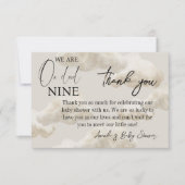 Cloud Nine Beige Genderneutraal Baby shower Bedankkaart (Voorkant)