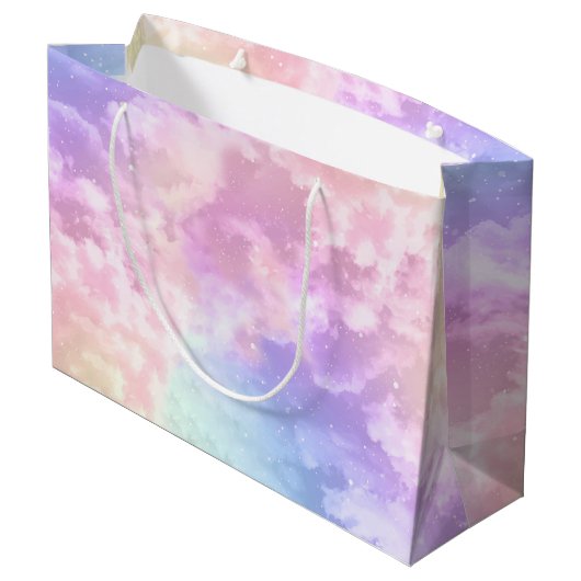 Cloud Nine Birthday Gift Bag – Grote Pastel Sky Wa Groot Cadeauzakje (Achterkant Gekanteld)
