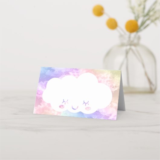 Cloud Nine Birthday Place-kaart - Kawaii Pastel Sk Plaatskaartje (Voorkant)