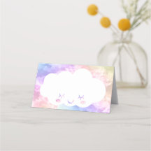 Cloud Nine Birthday Place-kaart - Kawaii Pastel Sk