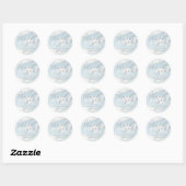 Cloud Nine Blau Wolkenhemel Elegante Bruidsdouche  Ronde Sticker (Vel)