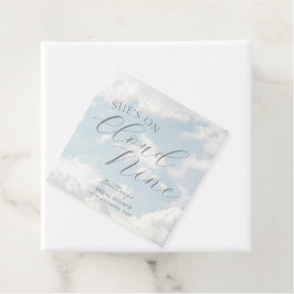Cloud Nine Blauw Bewolkte Lucht Moderne Bruidsdouc Bedankjes Labels