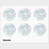 Cloud Nine Blauw Bewolkte Lucht Moderne Bruidsdouc Ronde Sticker (Vel)