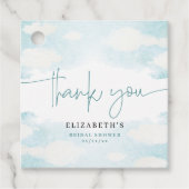 Cloud Nine Blauw en Wit Bruidsdouche bedankt Bedankjes Labels (Voorkant)