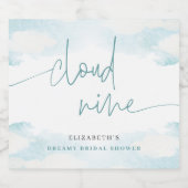 Cloud Nine Blauw en Wit Vrijgezellenfeest dromerig Bier Etiket (Enkel label)