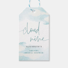 Cloud Nine Blauw en Wit Vrijgezellenfeest dromerig Cadeaulabel