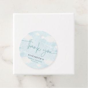 Cloud Nine Blauw en Witte Bruidsdouche bedankt Bedankjes Labels