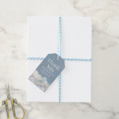 Cloud Nine Blauwe Baby Shower Cadeaulabel (Met Touw)