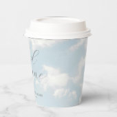 Cloud Nine Blauwe Bewolkte Hemel Moderne Bruidsdou Papieren Bekers (Links)