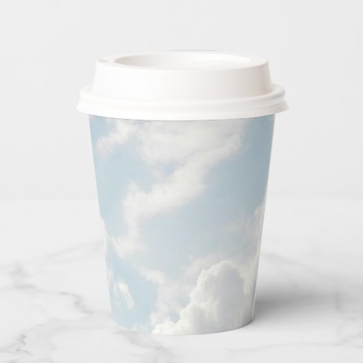 Cloud Nine Blauwe Bewolkte Hemel Moderne Bruidsdou Papieren Bekers (Achterkant)