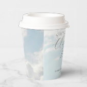 Cloud Nine Blauwe Bewolkte Hemel Moderne Bruidsdou Papieren Bekers (Rechts)