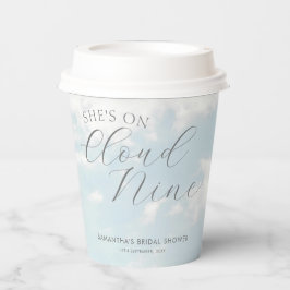 Cloud Nine Blauwe Bewolkte Hemel Moderne Bruidsdou Papieren Bekers