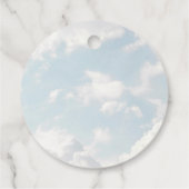 Cloud Nine Blauwe Bewolkte Lucht Elegante Bruidsdo Bedankjes Labels (Achterkant)