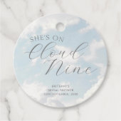 Cloud Nine Blauwe Bewolkte Lucht Huidige Bruidsdou Bedankjes Labels (Voorkant)
