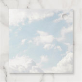 Cloud Nine Blauwe Bewolkte Lucht Moderne Bruidsdou Bedankjes Labels (Achterkant)