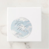 Cloud Nine Blauwe Bewolkte Lucht Moderne Bruidsdou Bedankjes Labels (In situ)