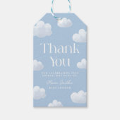 Cloud Nine Blauwe Cloud Baby Shower Cadeaulabel (Voorkant)