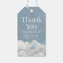 Cloud Nine Blauwe Cloud Baby Shower Cadeaulabel