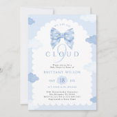 Cloud Nine Blue Baby shower Kaart (Voorkant)