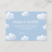 Cloud Nine Blue Baby shower Luierkrabbel Informatiekaartje (Voorkant)
