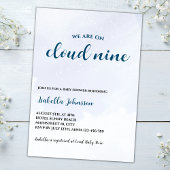 Cloud Nine Blue Clouds Boy Baby shower Kaart