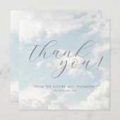 Cloud Nine Blue Cloudy Sky Elegant Vrijgezellenfee Bedankkaart (Voorkant / Achterkant)
