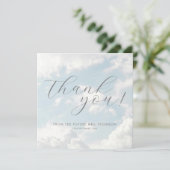 Cloud Nine Blue Cloudy Sky Elegant Vrijgezellenfee Bedankkaart (Staand voorkant)