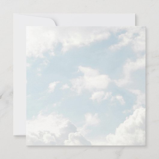 Cloud Nine Blue Cloudy Sky Elegant Vrijgezellenfee Bedankkaart (Achterkant)