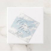 Cloud Nine Blue Cloudy Sky Modern Vrijgezellenfees Bedankjes Labels (In situ)