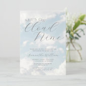 Cloud Nine Blue Cloudy Sky Modern Vrijgezellenfees Kaart (Staand voorkant)