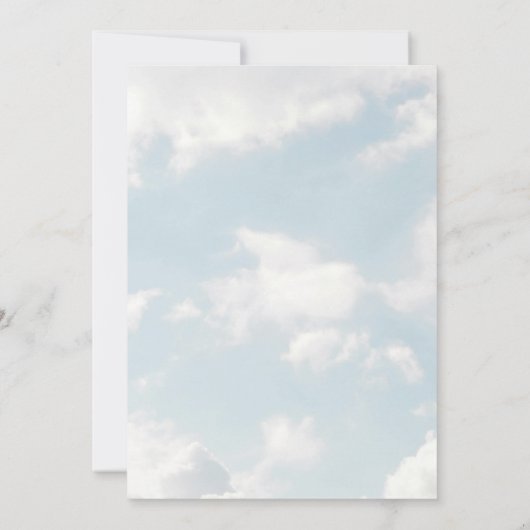 Cloud Nine Blue Cloudy Sky Modern Vrijgezellenfees Kaart (Achterkant)
