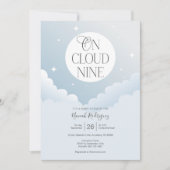 Cloud Nine Blue Grey Sky Baby shower Kaart (Voorkant)