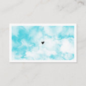 Cloud Nine Blue Modern Waterverf Baby shower Informatiekaartje (Achterkant)