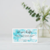 Cloud Nine Blue Modern Waterverf Baby shower Informatiekaartje (Staand voorkant)