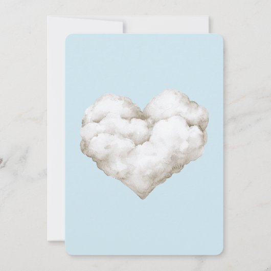 Cloud Nine Blue Skies Bruiloft Kaart (Achterkant)