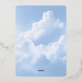 Cloud Nine Blue Sky Clouds-Vrijgezellenfeest Folie Uitnodiging (Achterkant)