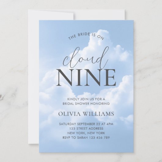 Cloud Nine Blue Sky Clouds-Vrijgezellenfeest Kaart (Voorkant)