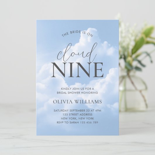 Cloud Nine Blue Sky Clouds-Vrijgezellenfeest Kaart (Staand voorkant)