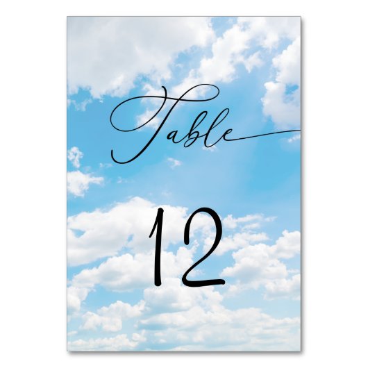 Cloud Nine Blue Trouwtafel nummer Kaart (Achterkant)