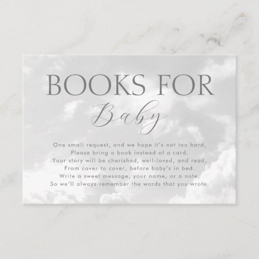Cloud Nine Books for Baby Sky Baby Shower Informatiekaartje (Voorkant)