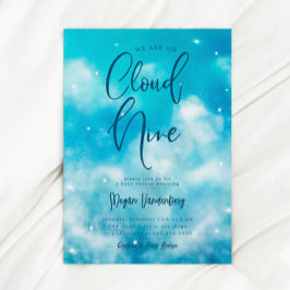 Cloud Nine Boy Baby shower Invitation Kaart